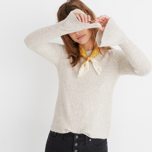 Madewell Oatmeal Bell Sleeve Sweater - Picture 2 of 3